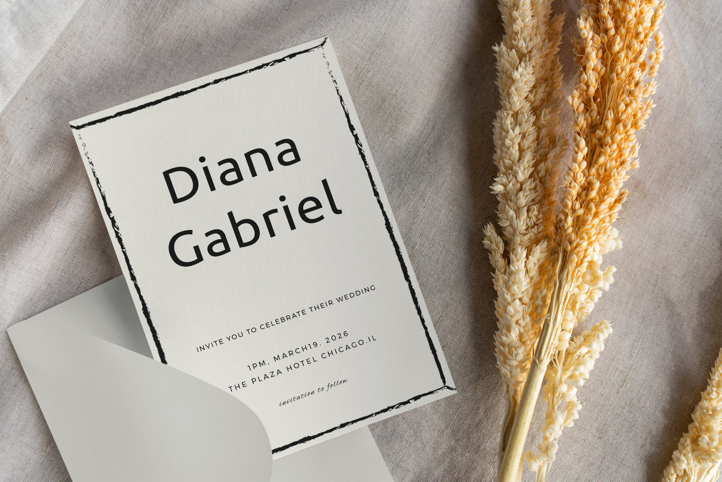 #19. Artistic Edge Wedding Invitation Template