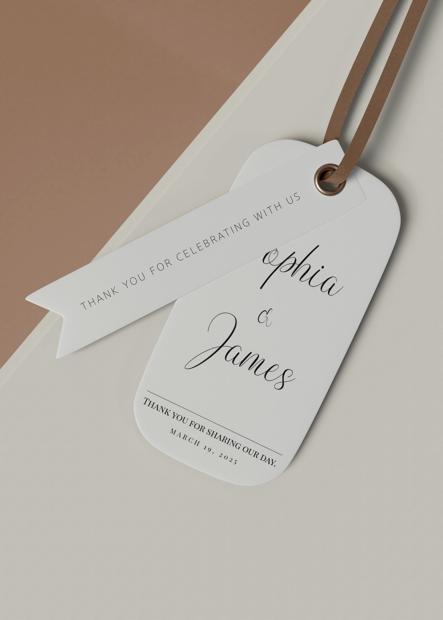 #2. Modern Custom Name Favor Tag Digital Template | Elegant & Stylish Design