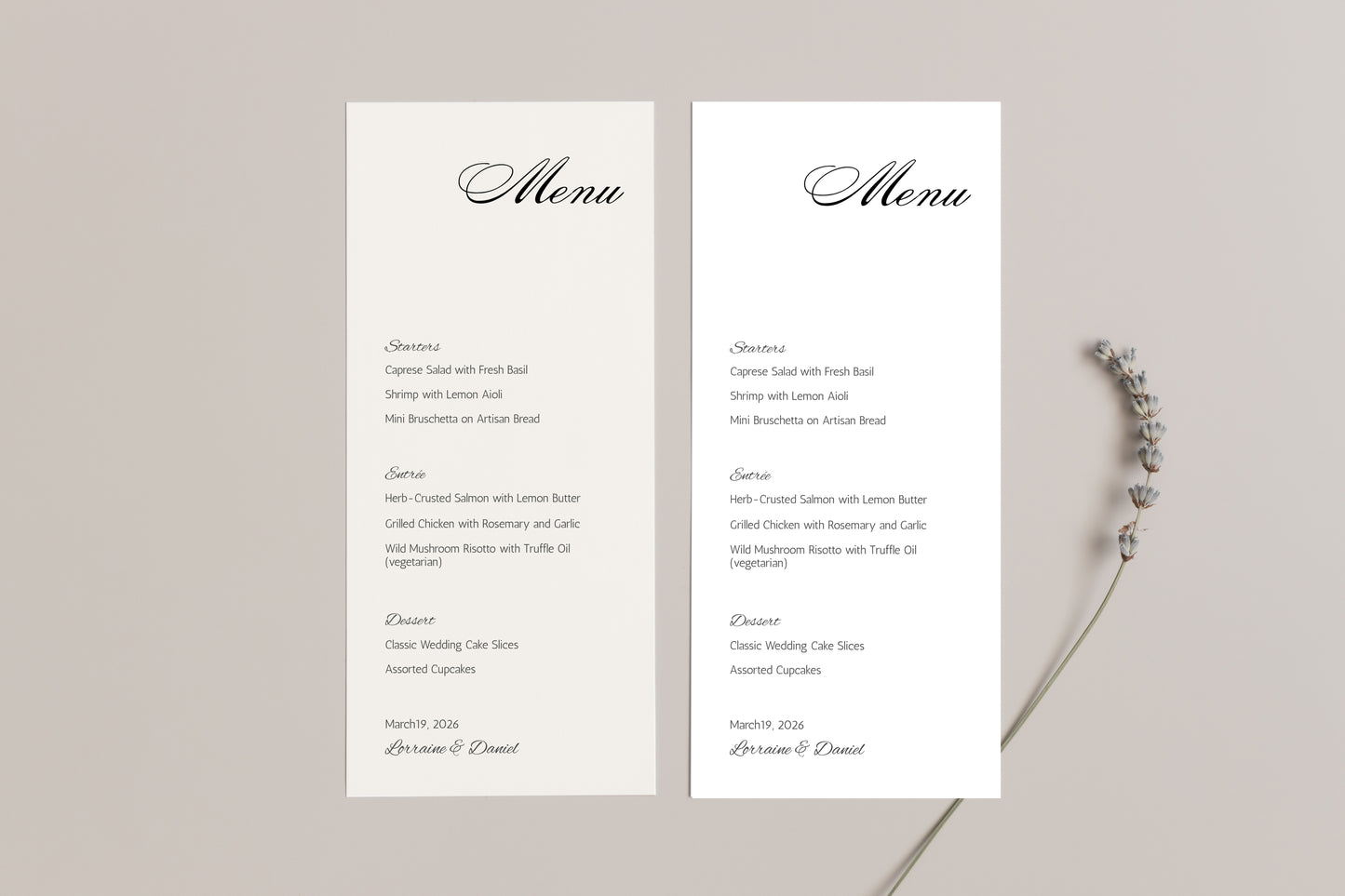 #10. Chic Minimalist Wedding & Event Menu Digital Template | Elegant Modern Typography Design