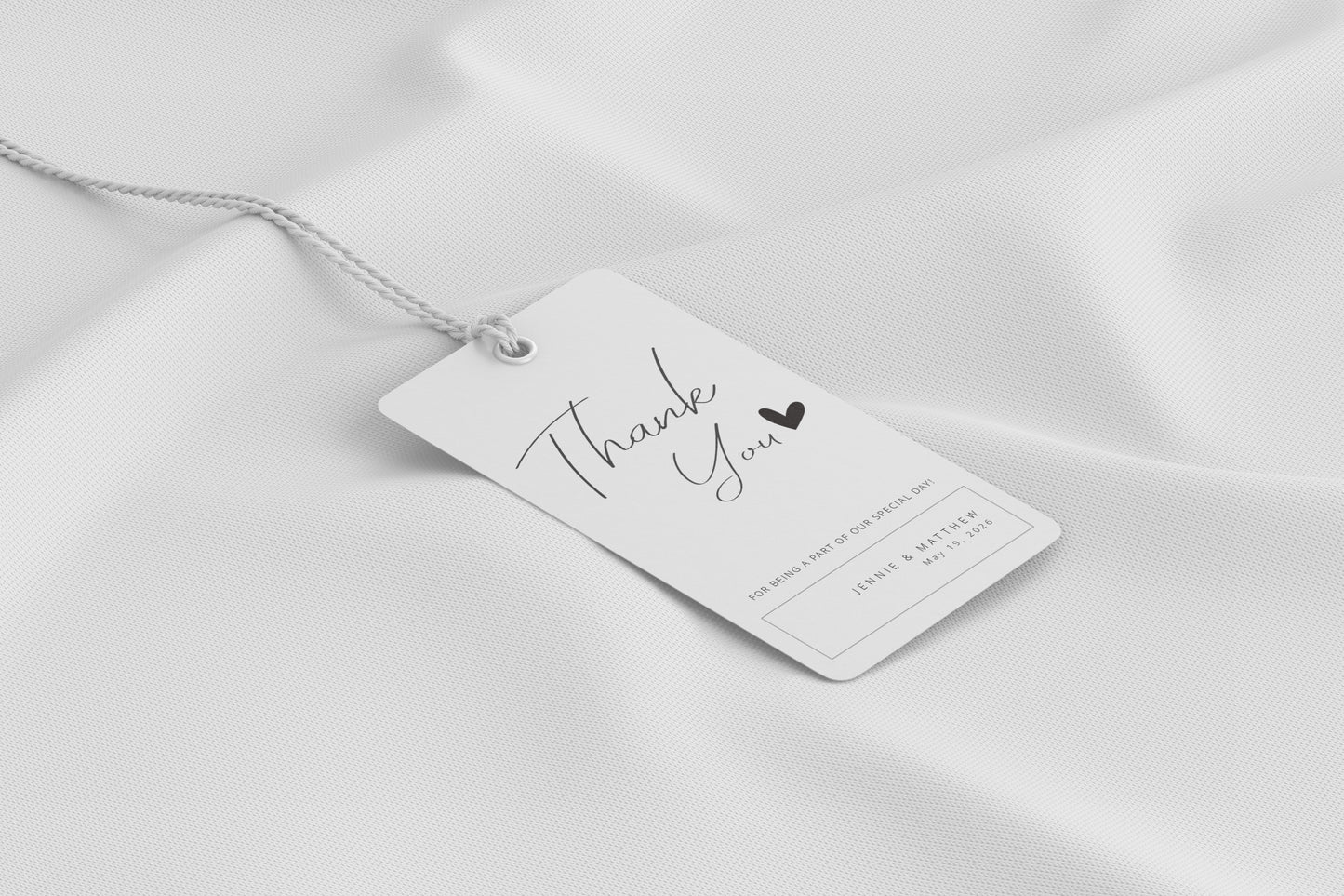 #10. Vertical Script Heart Thank You Favor Tag Template
