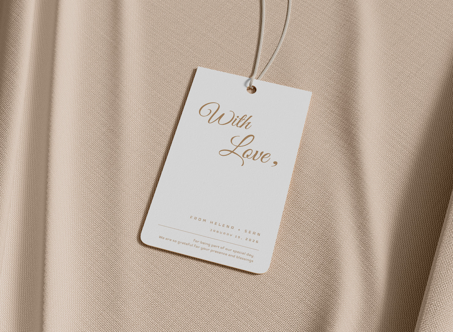 #11. With Love Favor Tag Template – Minimal & Heartfelt Design