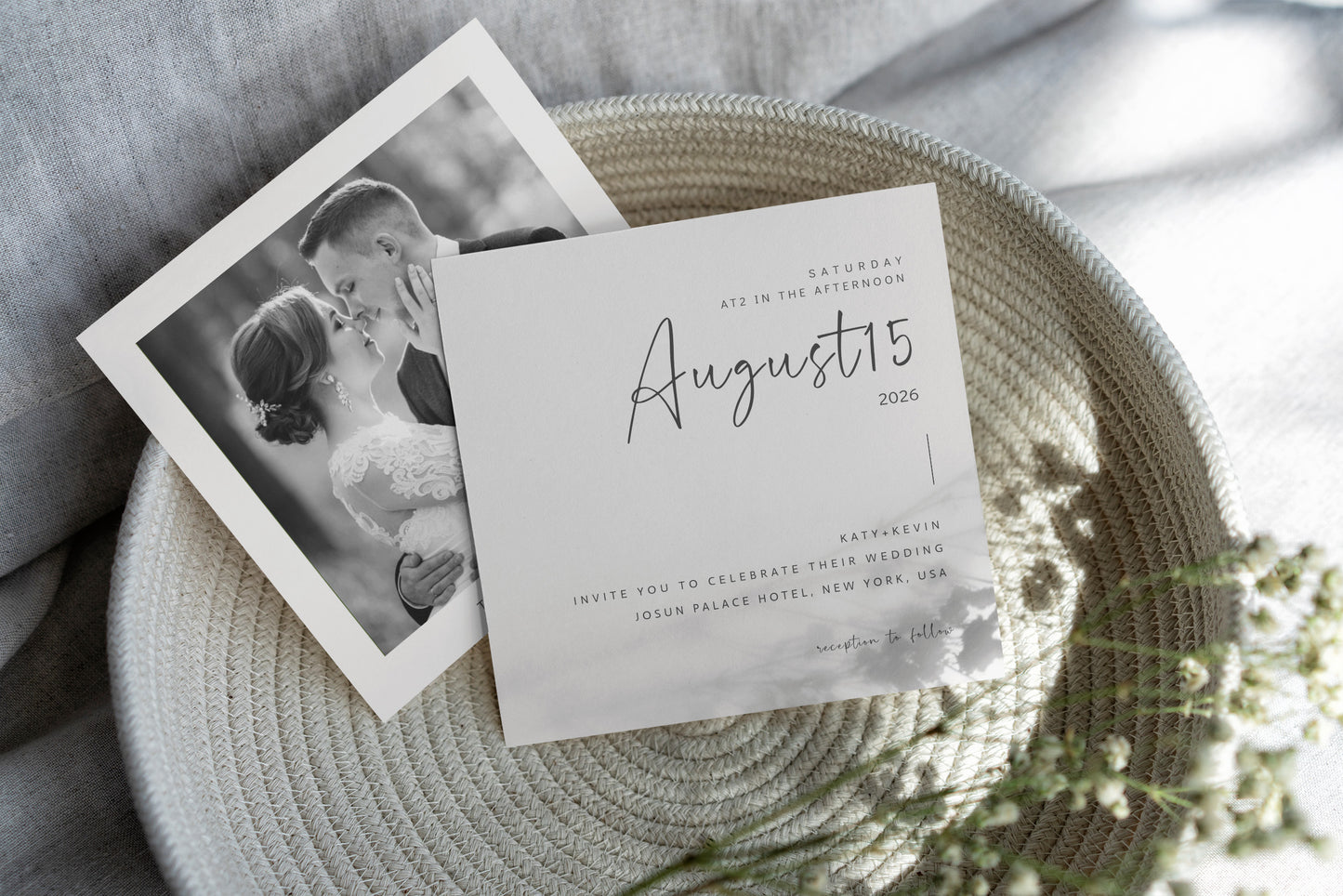 #13 Minimalist Wedding Invitation Digital Template | Chic & Stylish Design