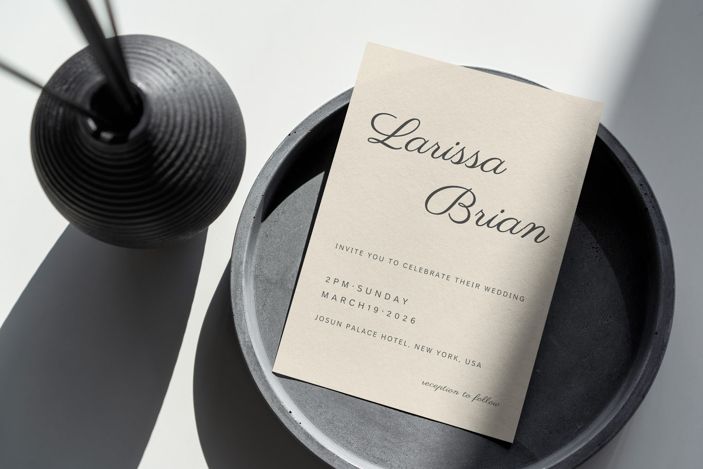 #10 Luxury Wedding Invitation Digital Template | Elegant Curved Typography Design