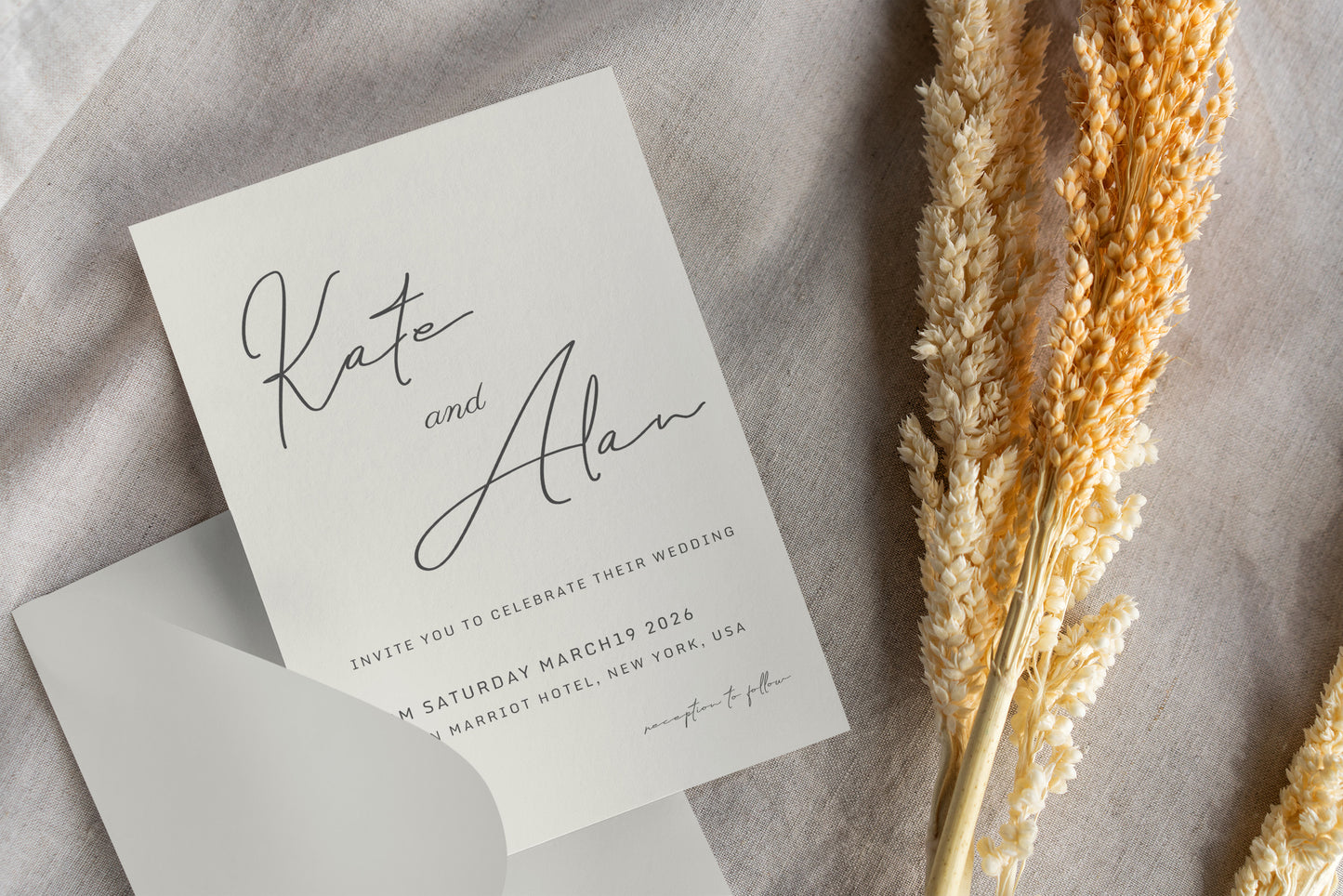 #9 Minimalist Typography Wedding Invitation Digital Template | Stylish & Clean Design