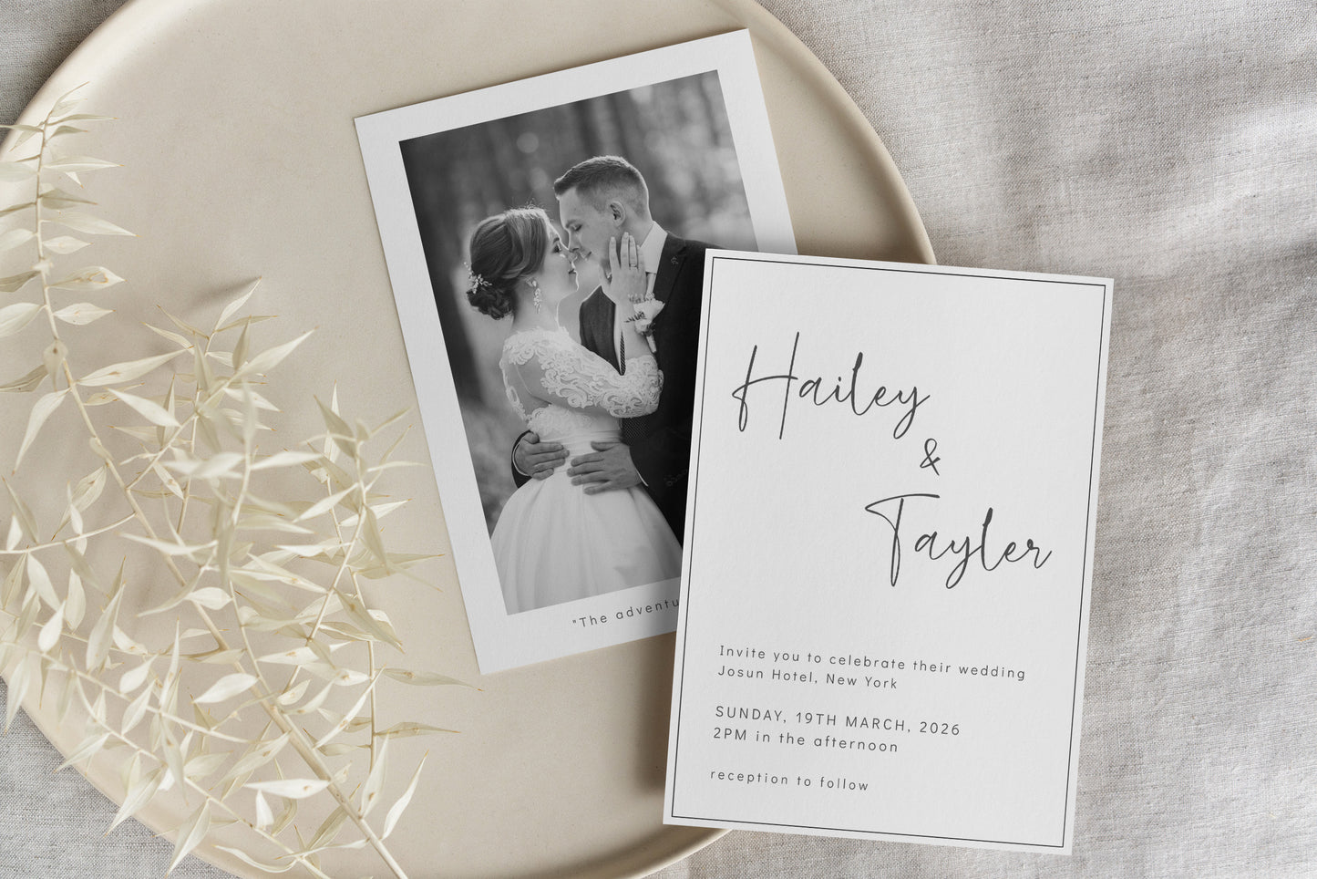 #3 Modern Calligraphy Wedding Invitation Digital Template | Stylish Design