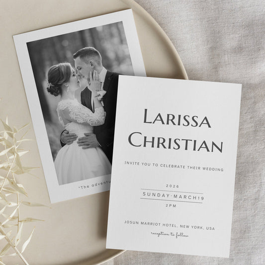 #8 Modern Wedding Invitation Digital Template | Stylish & Clean Design