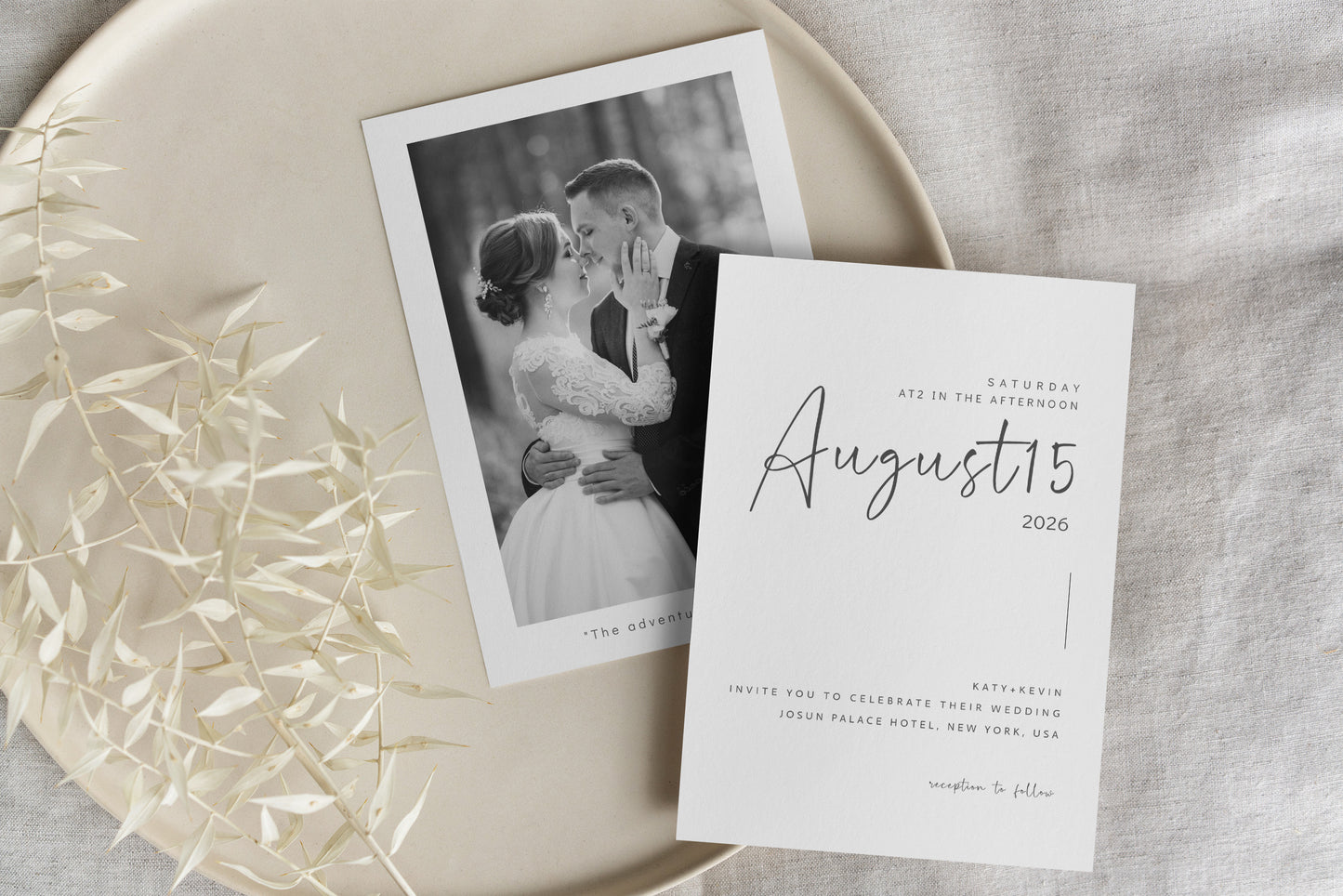 #13 Minimalist Wedding Invitation Digital Template | Chic & Stylish Design