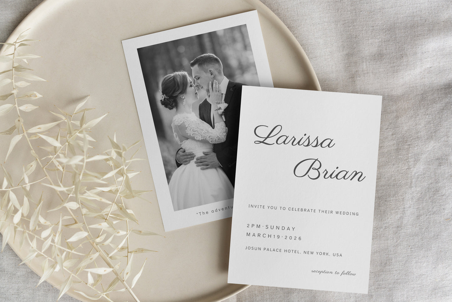 #10 Luxury Wedding Invitation Digital Template | Elegant Curved Typography Design