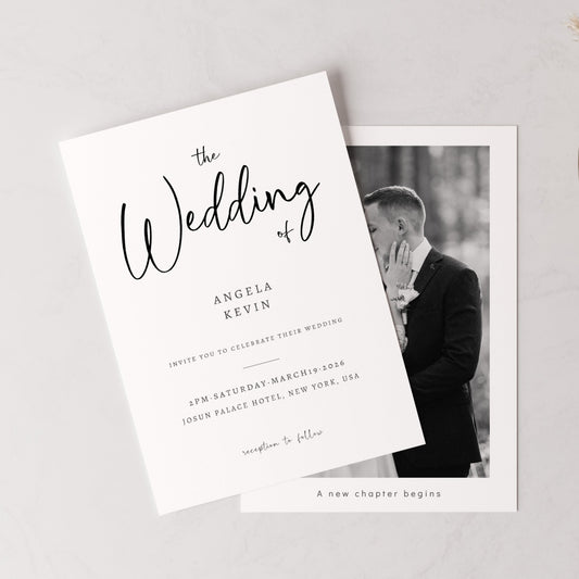 #12 Stylish Wedding Invitation Digital Template | Elegant Font & Line Design