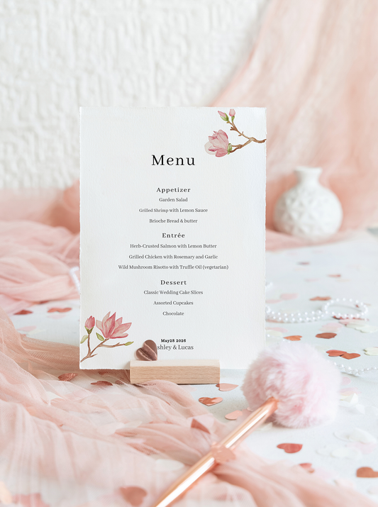 #16. Pink Floral Event Menu Digital Template | Elegant Design