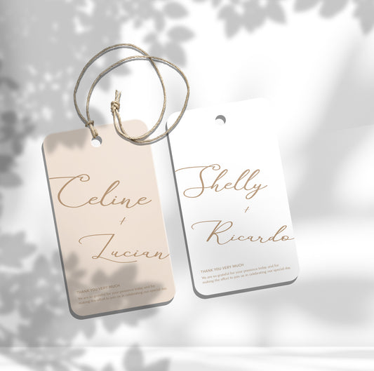 #12. Modern Script Name Favor Tag Template – Minimalist Editable Design
