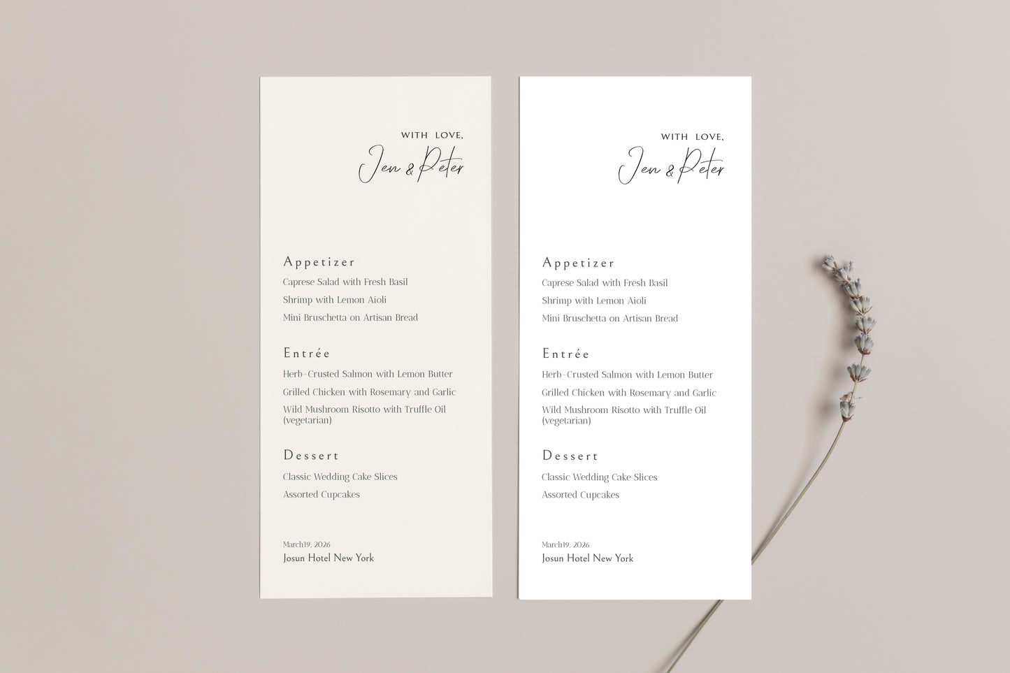 #12. Chic Minimalist Wedding & Event Menu Digital Template | Modern Typography, Sleek Clean Design
