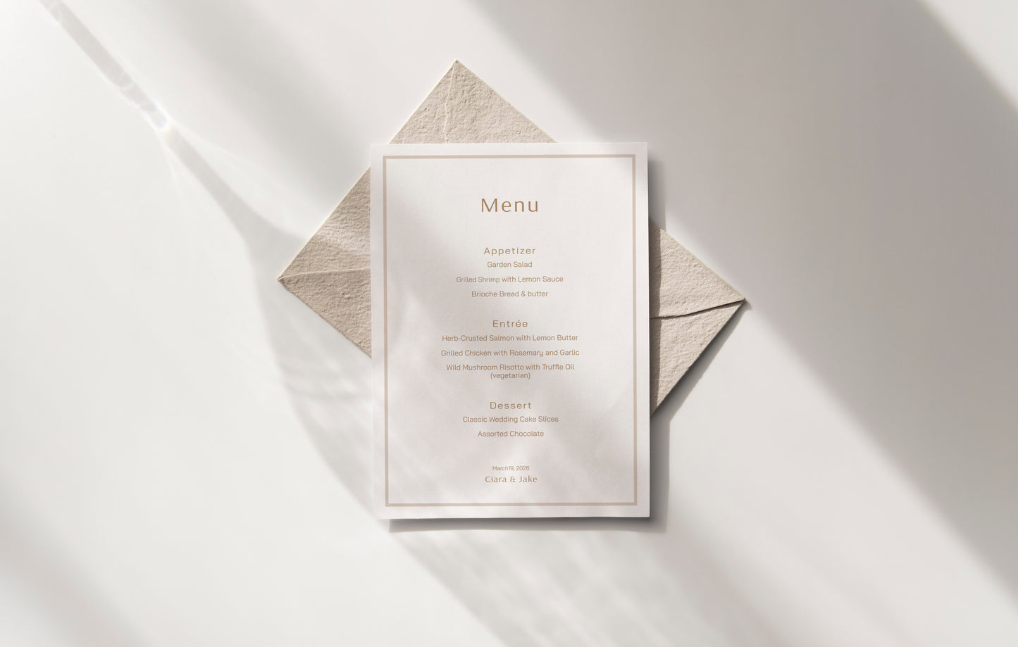 #15. Chic Minimalist Event Menu Digital Template | Modern Design
