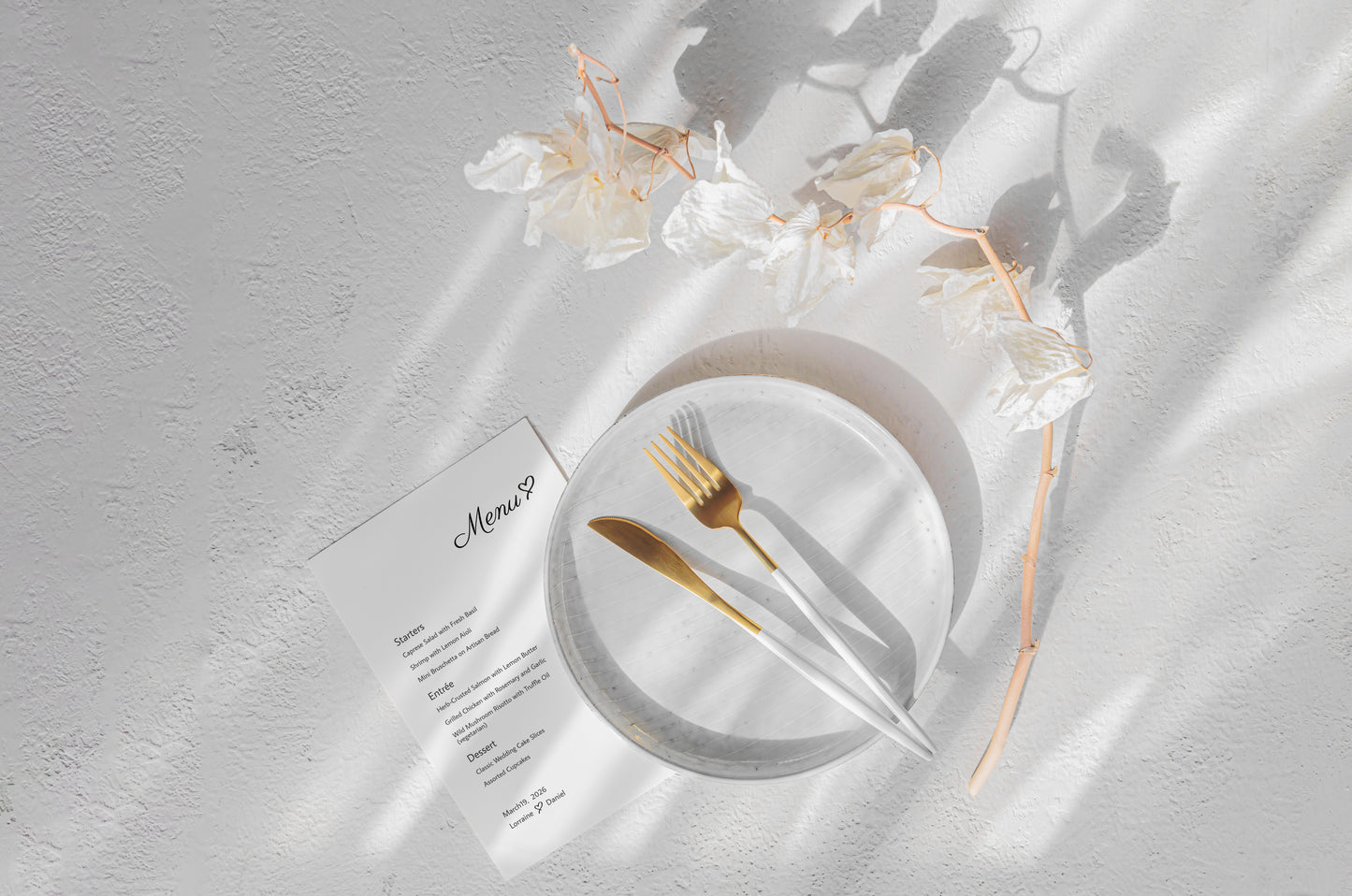 #9. Minimalist Wedding & Event Menu Digital Template | Sleek Heart Line Design