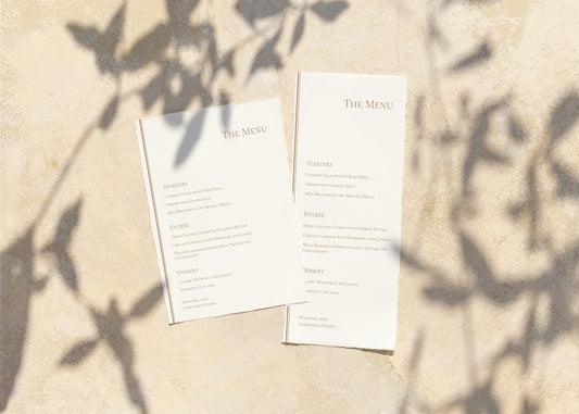 #7. Chic Minimalist Wedding & Event Menu Digital Template | Sleek Vertical Line Design