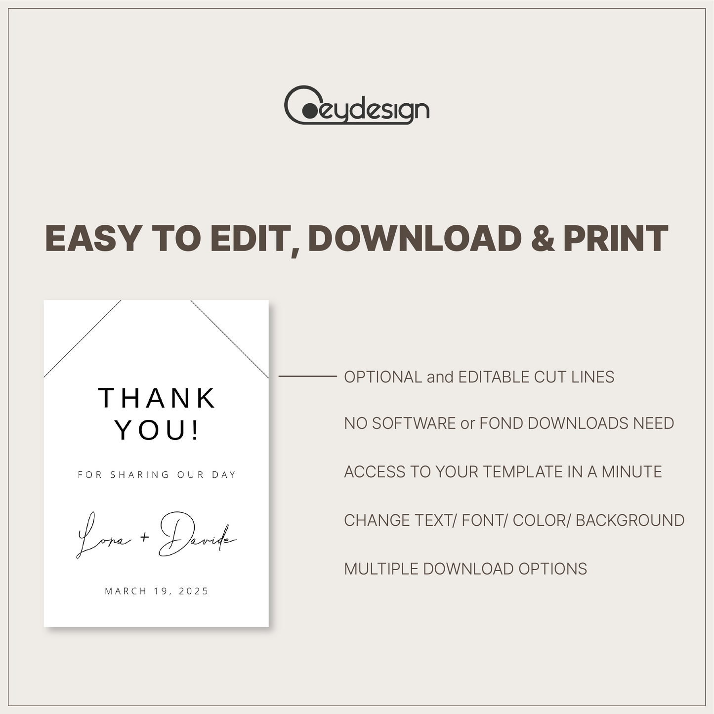 #1. Modern Thank You Favor Tag Digital Template | Elegant & Stylish Design