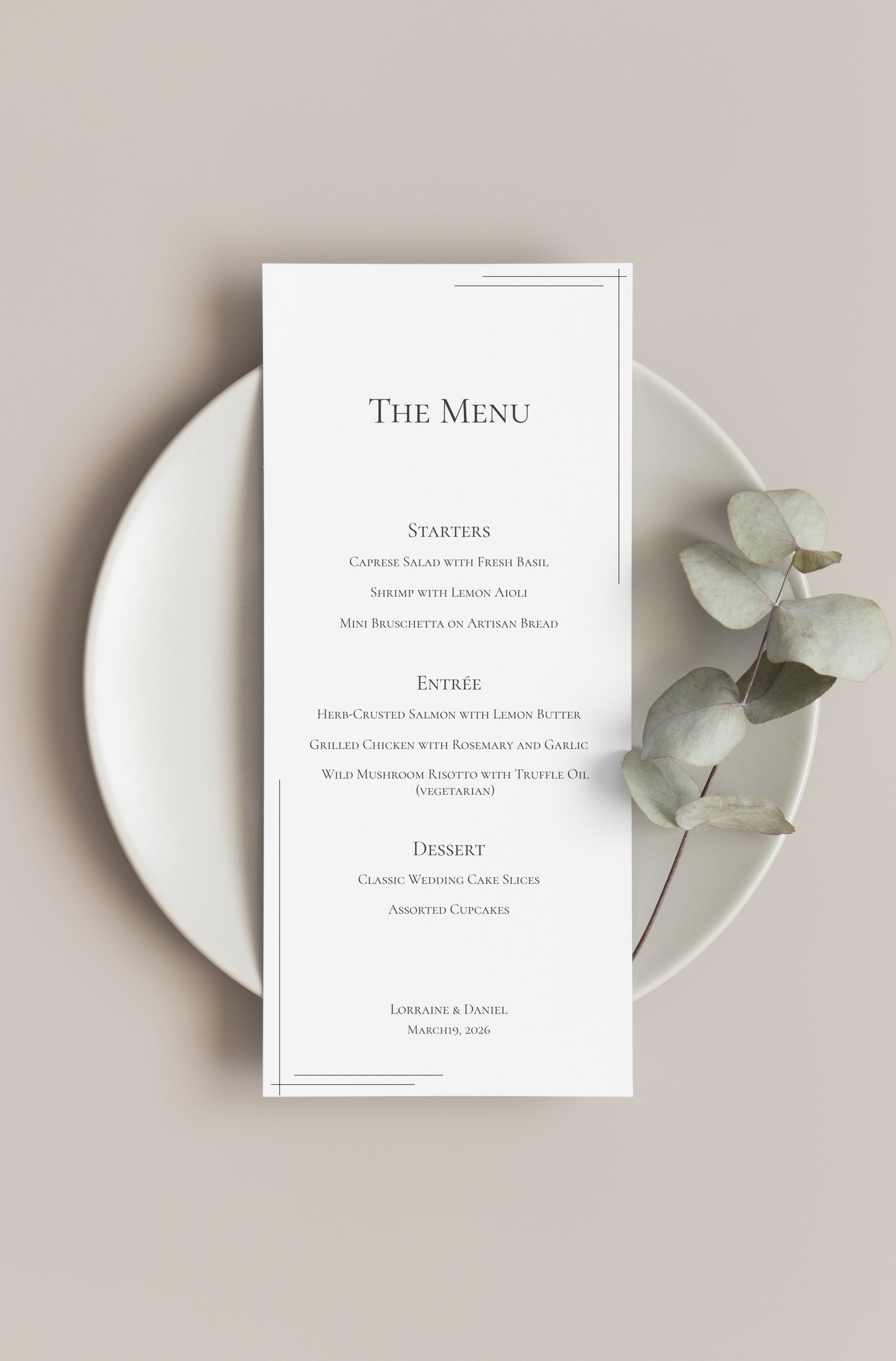 #6. Modern Luxury Wedding & Event Menu Digital Template | Minimal & Elegant High-End Design
