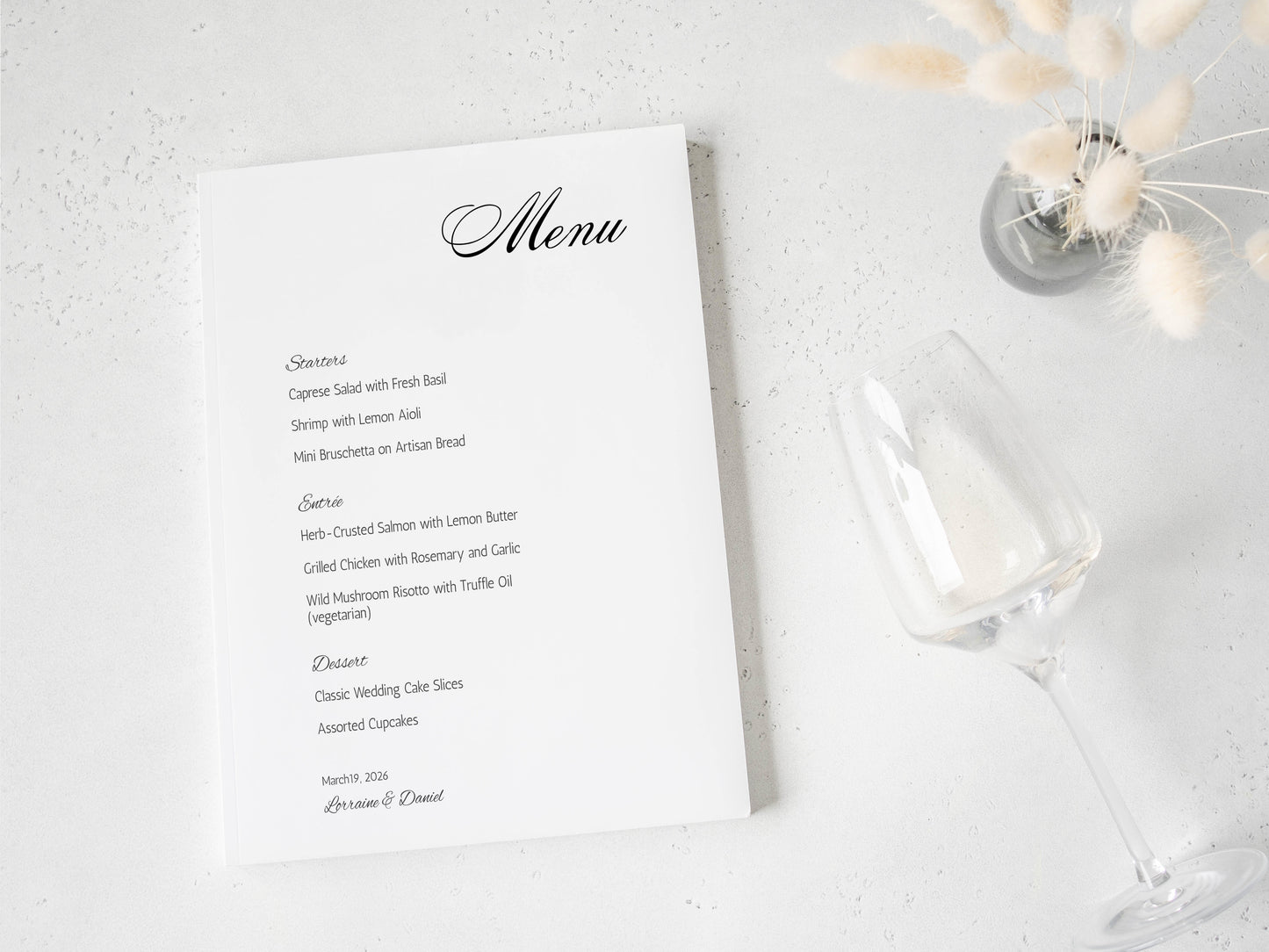 #10. Chic Minimalist Wedding & Event Menu Digital Template | Elegant Modern Typography Design