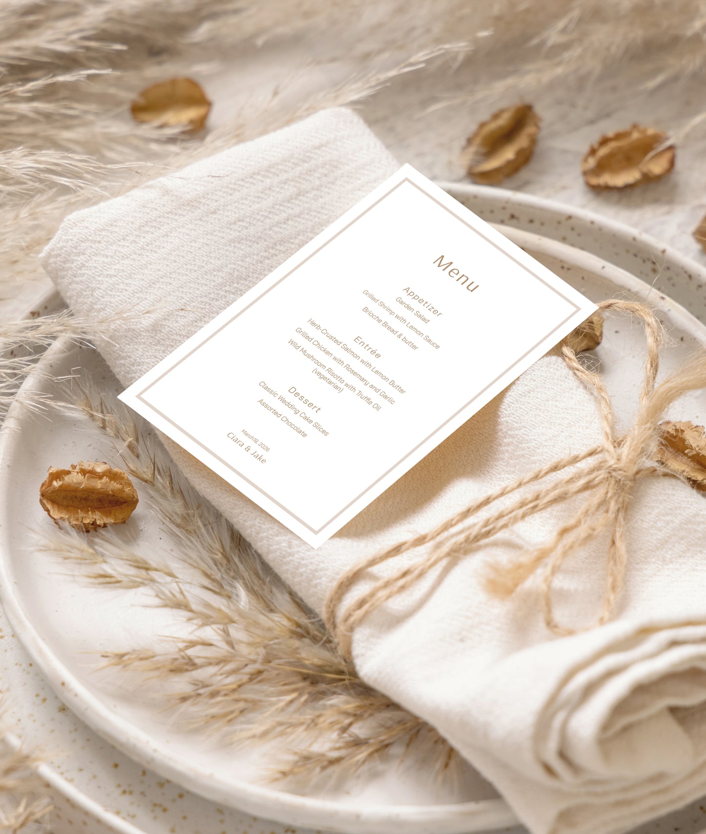 #15. Chic Minimalist Event Menu Digital Template | Modern Design