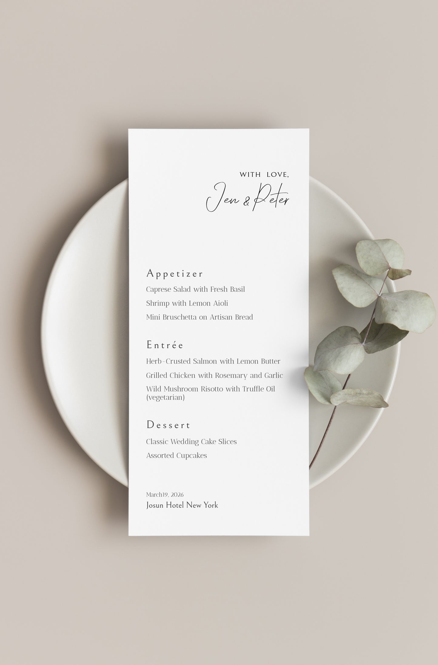 #12. Chic Minimalist Wedding & Event Menu Digital Template | Modern Typography, Sleek Clean Design