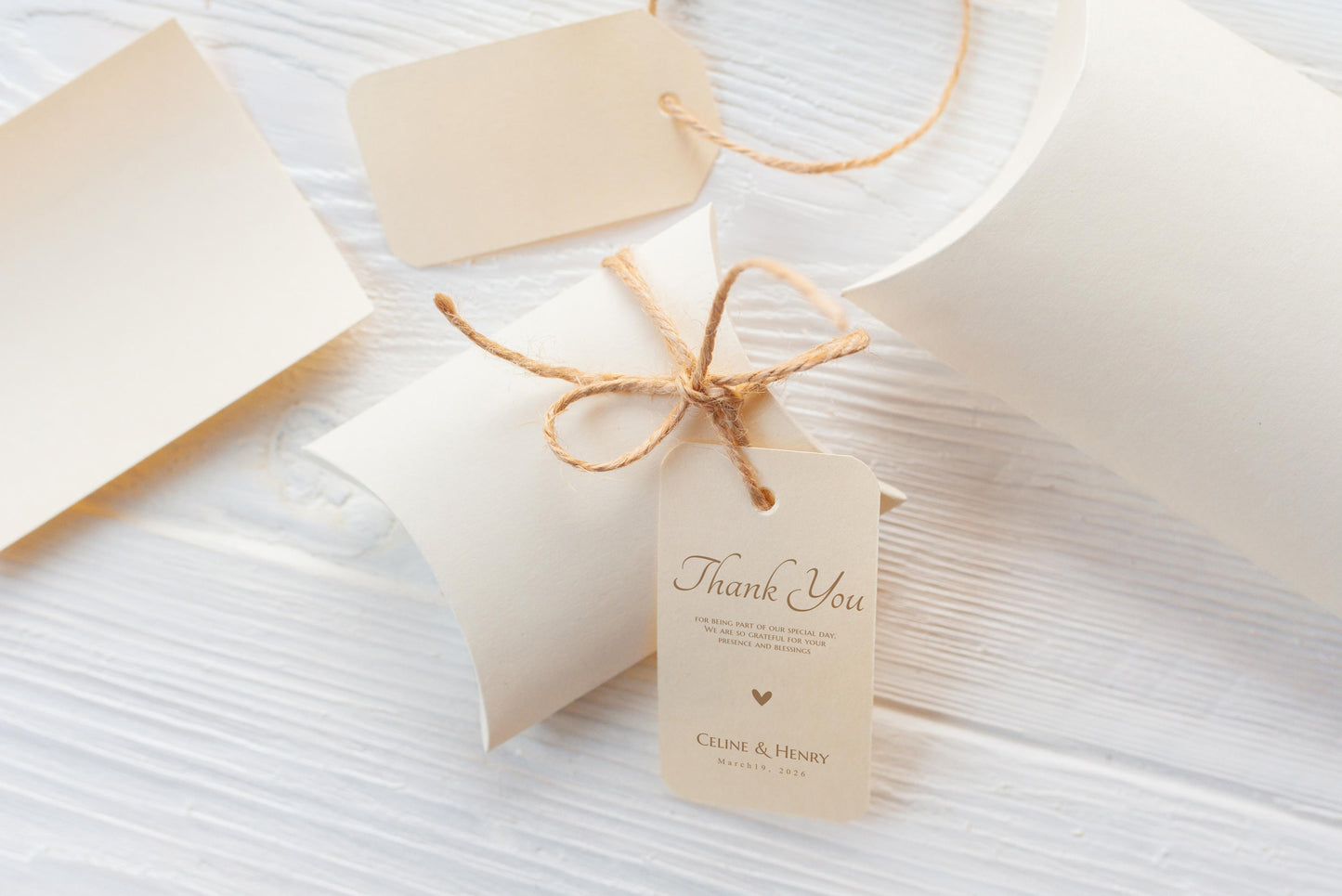 #6. Romantic Thank You Favor Tag Template for Weddings – Editable with Templett