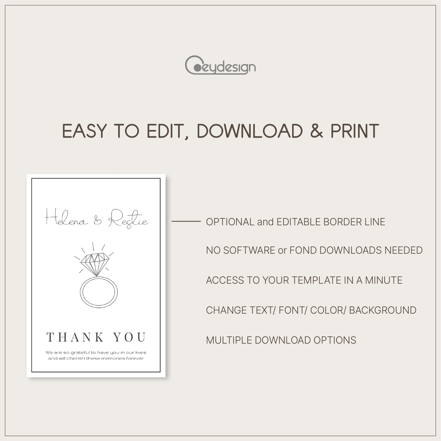 #3. Cute Thank You Favor Tag Digital Template | Elegant & Stylish Design