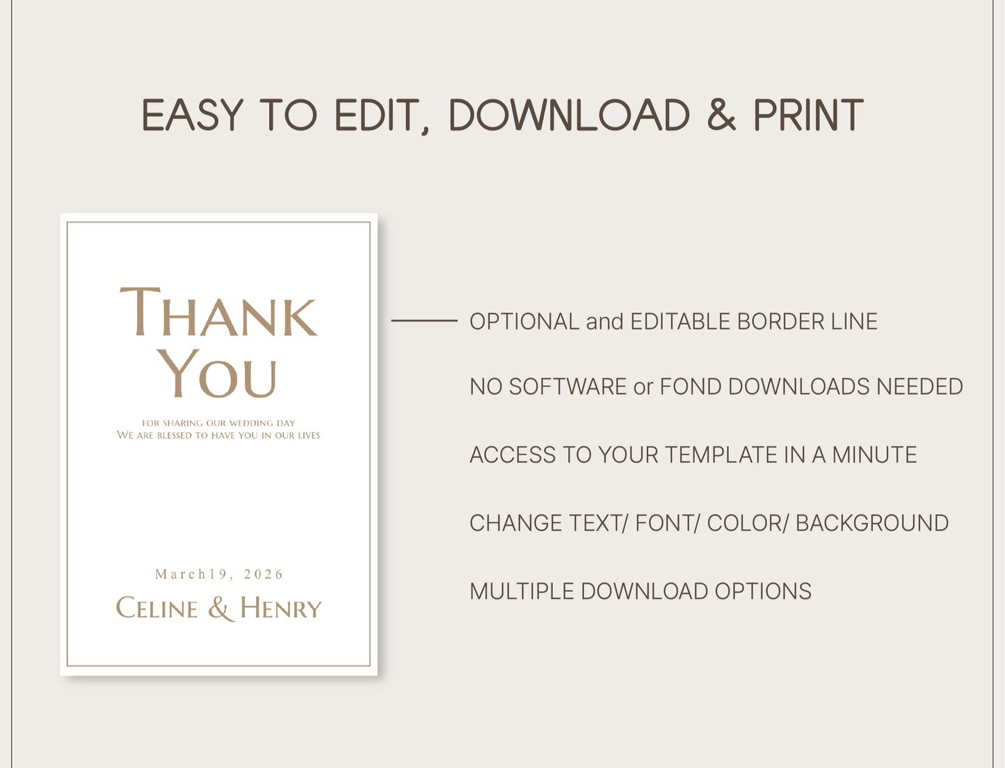 #5. Elegant Neutral Thank You Favor Tag Template