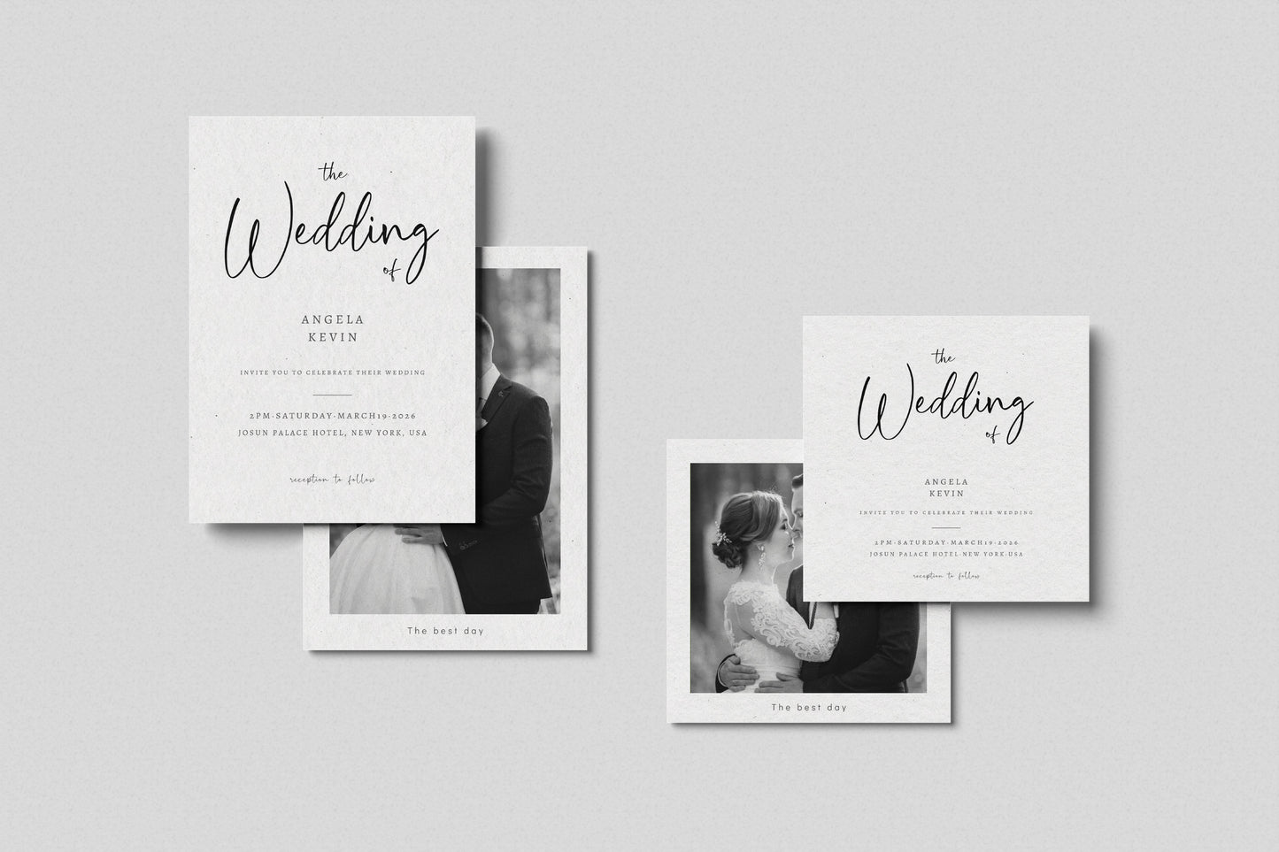 #12 Stylish Wedding Invitation Digital Template | Elegant Font & Line Design