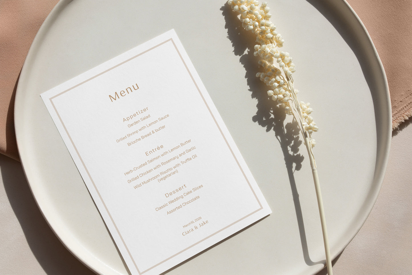 #15. Chic Minimalist Event Menu Digital Template | Modern Design
