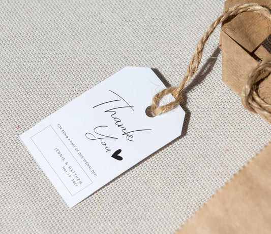 #10. Vertical Script Heart Thank You Favor Tag Template