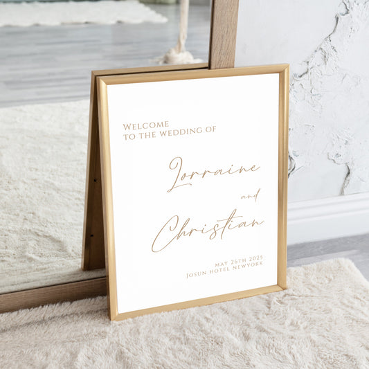 #1. Minimalist Wedding Welcome Sign Digital Template | Stylish Elegant Simple Design