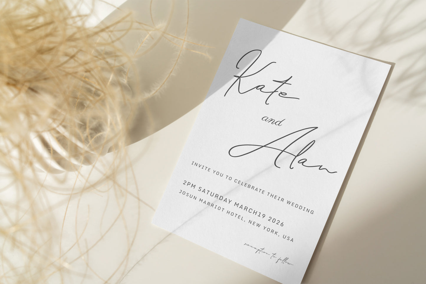 #9 Minimalist Typography Wedding Invitation Digital Template | Stylish & Clean Design