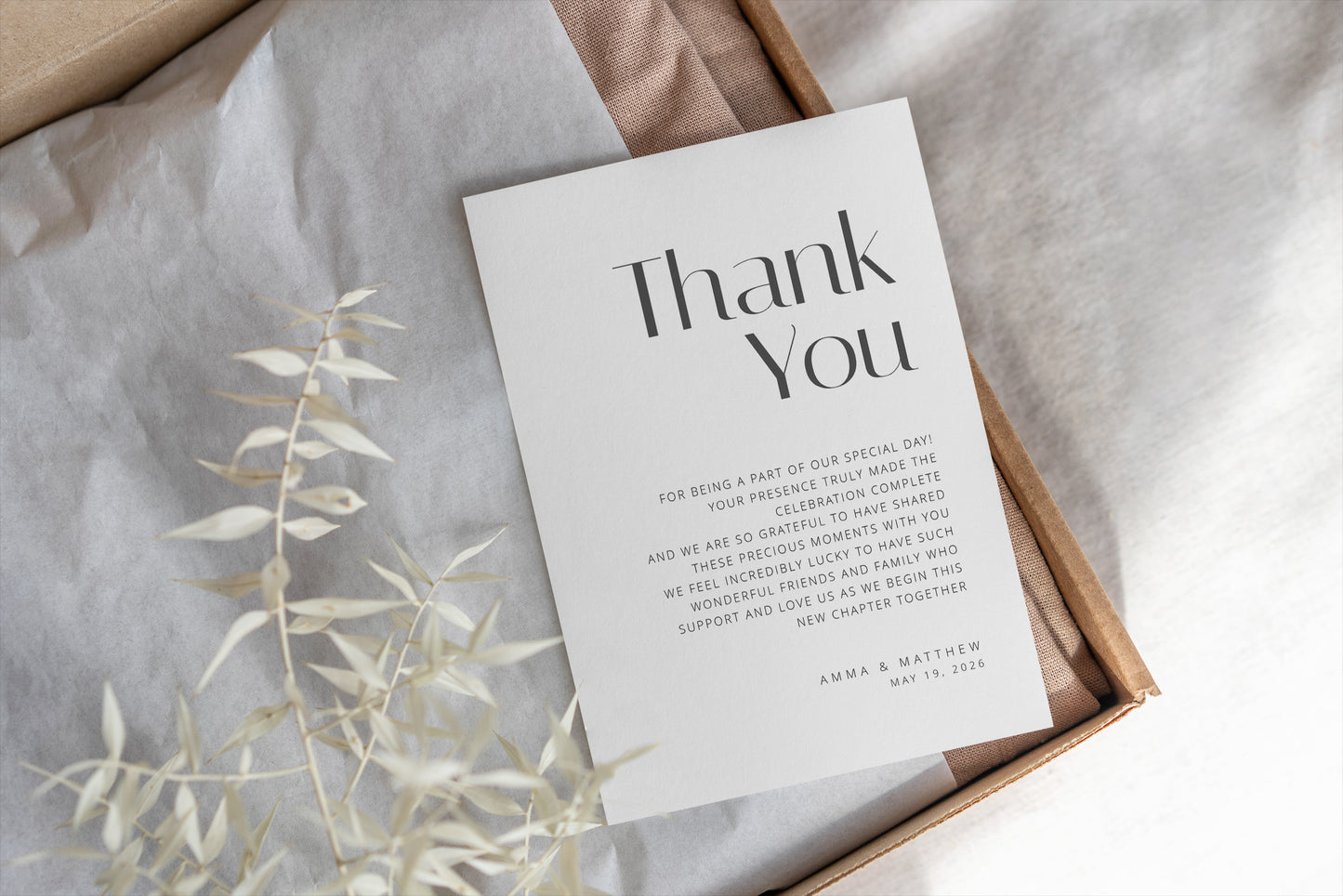 #2. Modern Thank You Card Digital Template | Elegant & Sleek Design