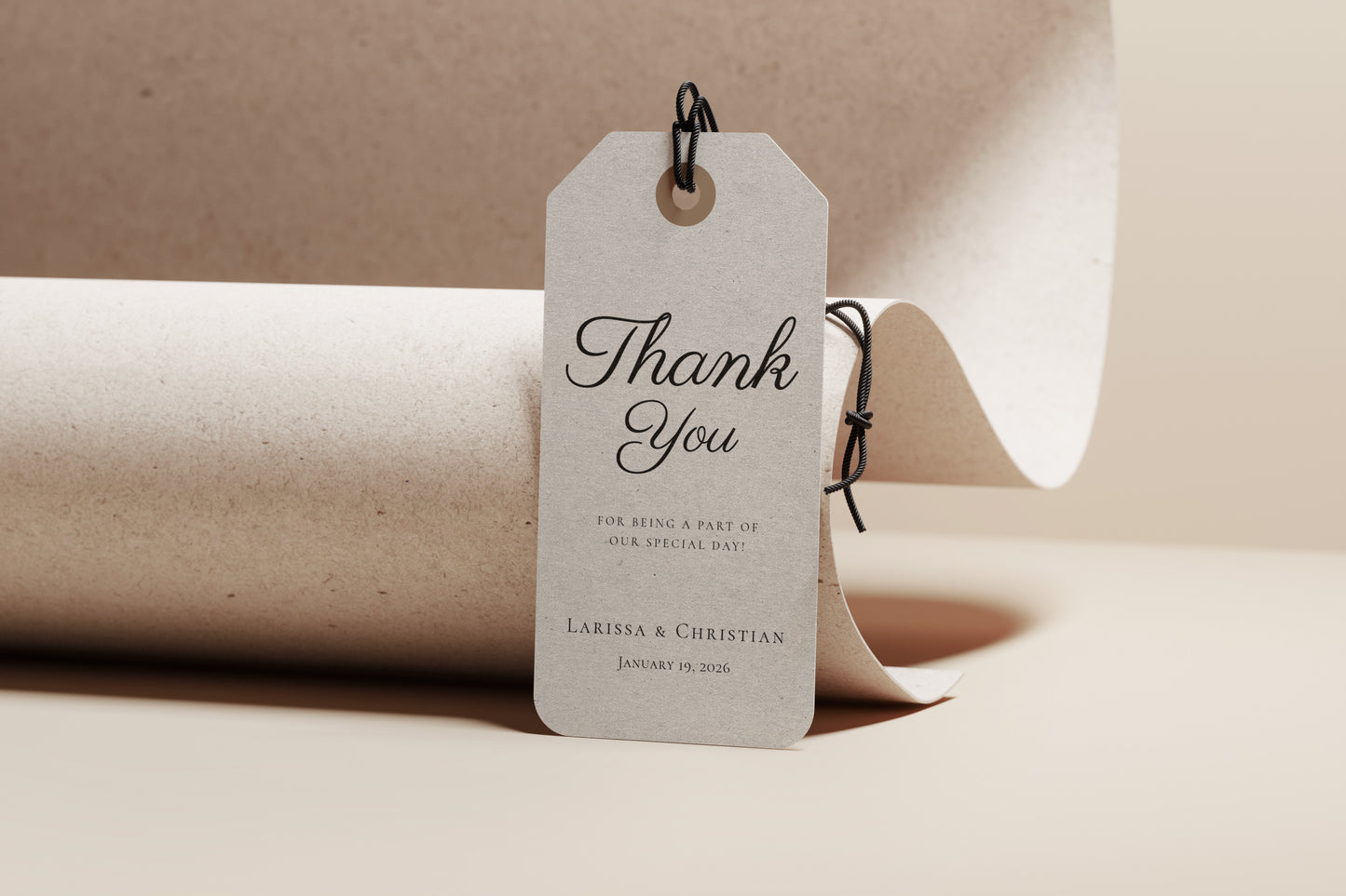 #8. Classic Serif Thank You Favor Tag Template